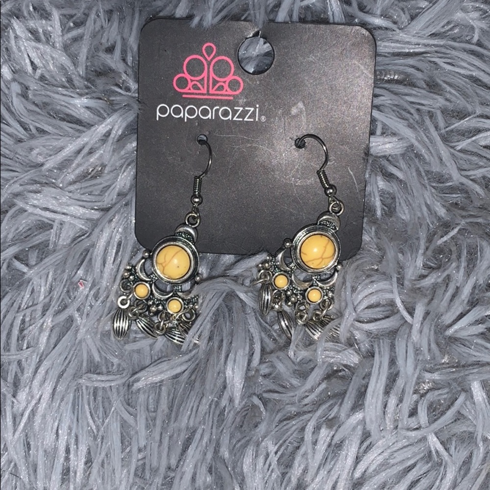 yellow dangle earrings